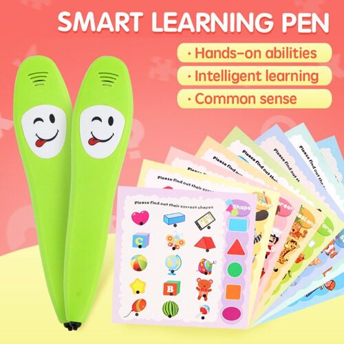 Cartes Flash Avec Stylo De Lecture Électronique, Jouets D'apprentissage Des Points, Puzzle, Reconnaissance Interactive, Montessori