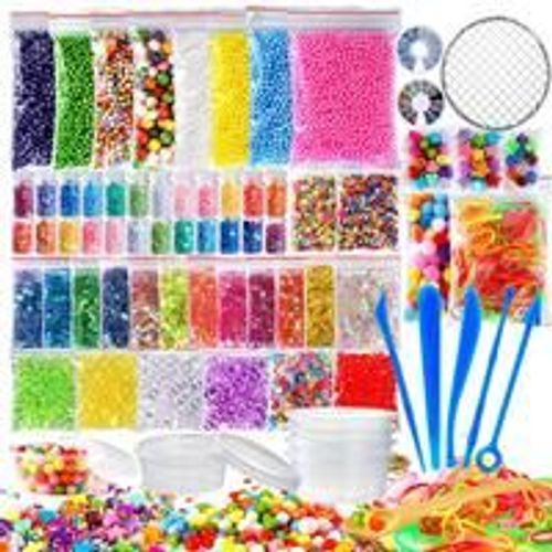 Kit de fabrication de boules Slime, 72/73 paquets, fournitures pour breloques, perles à paillettes, bol à poisson, ensemble de matériaux pour boules de mousse colorées faites à la main