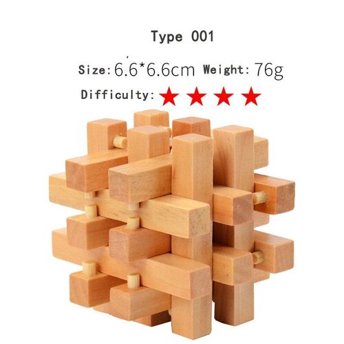 Jeu De Construction 3d En Bois, Puzzle, Anti-Stress, Déverrouillage, Jouets Pour Filles Et Garçons, Éducation Précoce, Pour Enfants Et Adultes