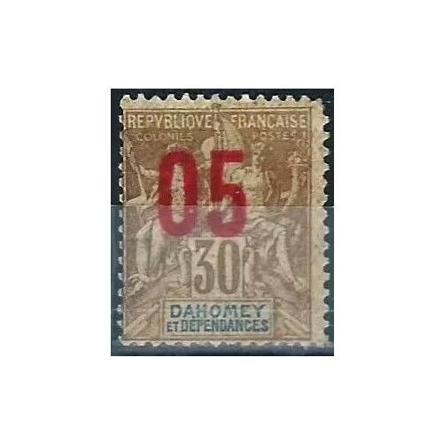 Dahomey - Actuel Bénin 1912, Beau Timbre Neuf* Yvert 38, Type Sage "Colonies" 30c. Sépia Surchargé "05".