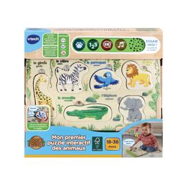 VTECH BABY MON PREMIER PUZZLE INTERACTIF DES ANIMAUX (JOUET AVEC PARTIE BOIS CERTIFIÉ FSC)