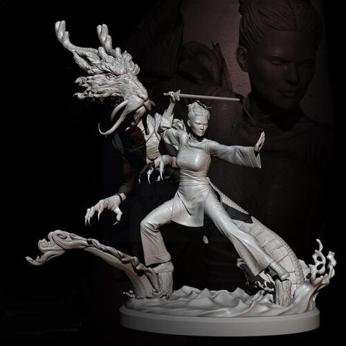 Figurine Dragon Soldat Modèle Diy, Kit Modèle Résine 75mm 1/24, Assemblage Autonome Td-2831 L9o8