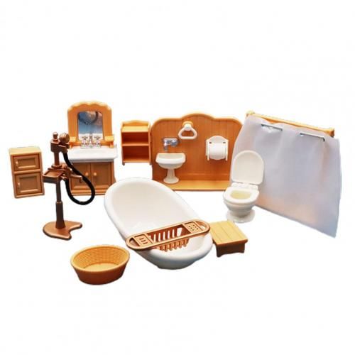 Kit De Salle De Bain Pour Enfants, Modèle Réaliste Portable Amusant, Décoration De Maison De Poupée, Modèle Miniature De Salle De Bain Pour Enfants, 1 Ensemble