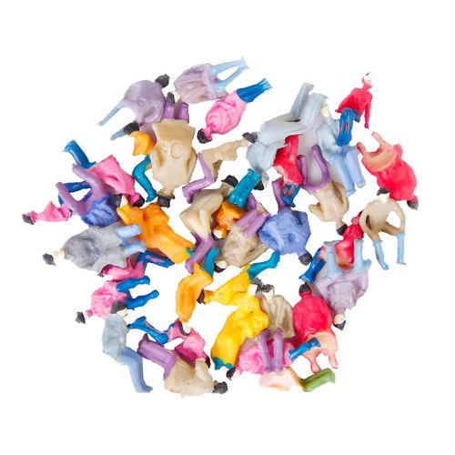 Figurines Peintes, 50 Pièces, 1/87 Train, Chemin De Fer, Personnes Assises, Hommes Et Femmes
