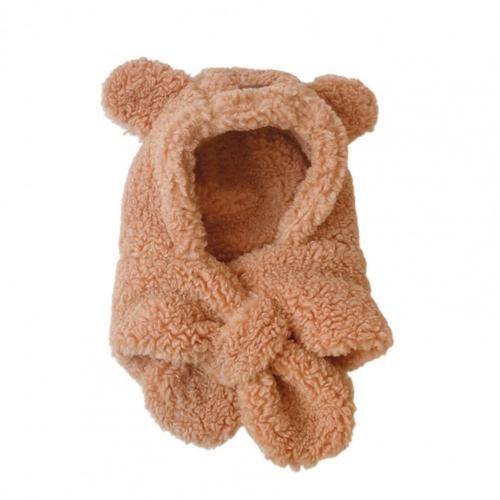 Chapeau Écharpe Anti-Statique Pour Filles, Costume Quotidien, Résistant Au Froid, Mignon, Col En Peluche, Chapeau Pour Enfants, Fête