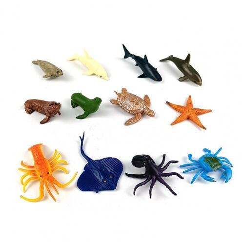 Figurines D'animaux Des Profondeurs De L'océan, 12 Pièces, Micro-Décor, Sans Décoloration, Jouet D'action