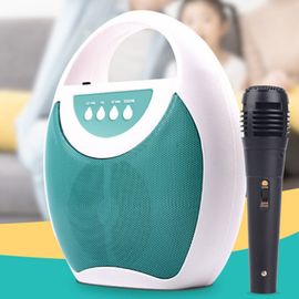 Enceinte Sing Long Boom Box, Haut-Parleur Avec Microphone, Machine De Karaoké Pour Enfants, Avec Musique Intégrée Et Lumières Clignotantes