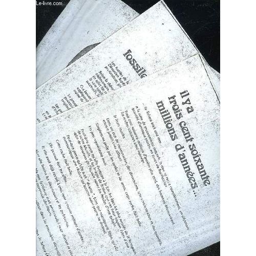 3 Pages De Documentation Sur Les Fossiles (Photocopie) .