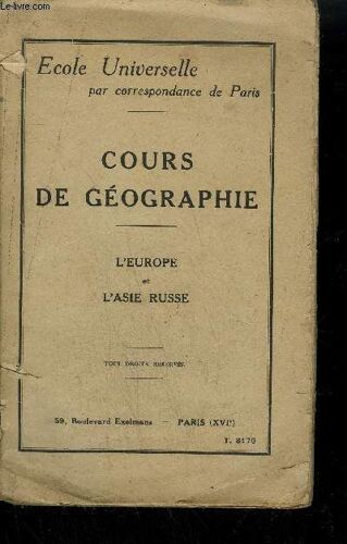 Cours De Geographie - L'europe Et L'asie Russe