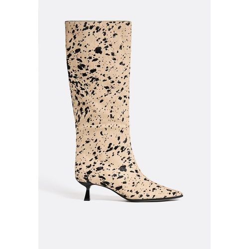 Chaussures Stradivarius Bottes Hautes Talon Imprimé Animal Et Fourrure Combiné