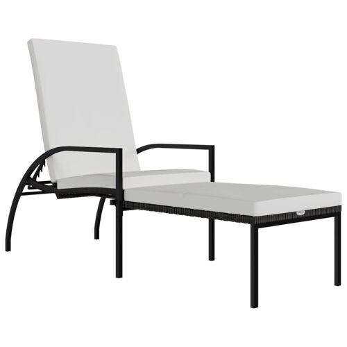 Transat Chaise Longue Bain De Soleil Lit De Jardin Terrasse Meuble D'extérieur Avec Repose-Pied Résine Tressée Marron Helloshop26 02_0012591