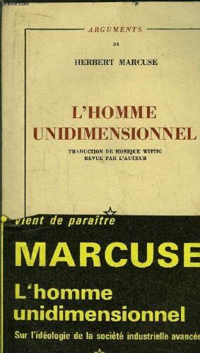 L'homme Unidimensionnel - Collection Agruments N°34