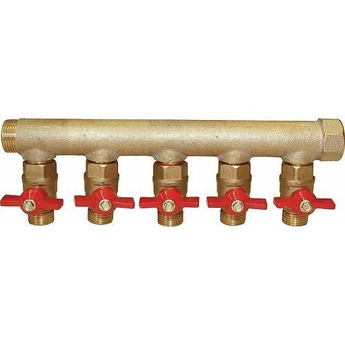 Collecteur 26 x34 MF prè-équipé avec vannes 5 départs15x21 RIQUIER