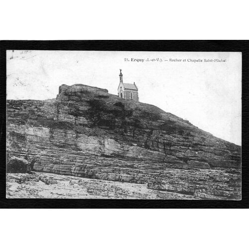 Carte Postale Ancienne, France, Côtes D'armor ( 22 ), Erquy, Rocher Et Chapelle Saint Michel