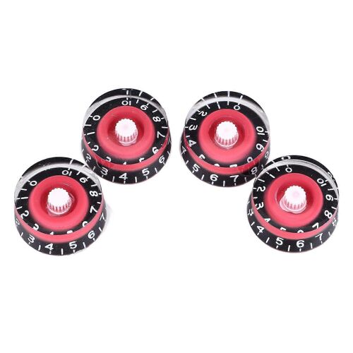 4pcs Guitare Électrique Bouton Ensemble Acrylique Volume Contrôle De Tonalité Guitare Bouton De Commande De Remplacement Pour Lp Rouge