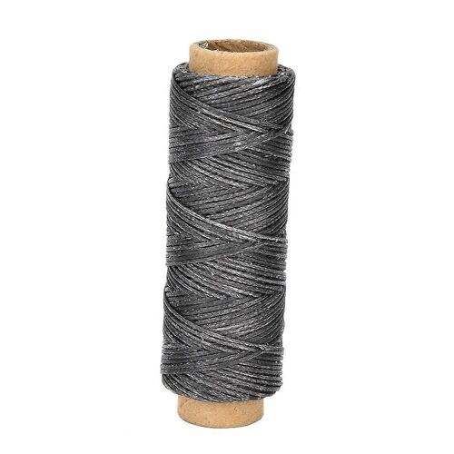 50 Mètres/Rouleau 150d/16 Fil À Coudre D'artisanat En Cuir Couture À La Main Fil Ciré (Gris Foncé)