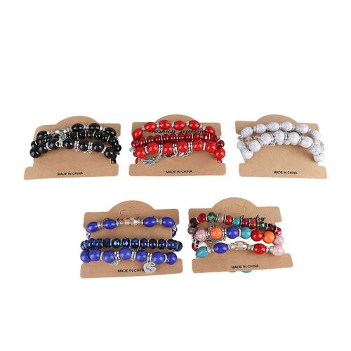 Bohème Coloré Perles Bracelet Multicouche Empilable Bracelet Perles Multicolore Stretch Perles Bracelet Pour Femmes