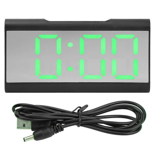 Réveil LED Affichage Numérique Miroir USB Chargement Horloge De Bureau Pour Chambre À Domicile Bureau SchoolGreen