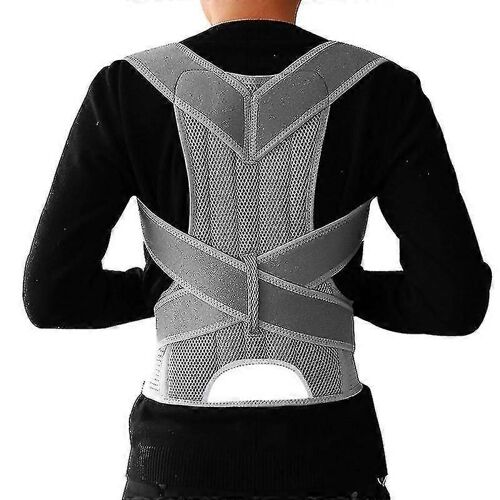 Ceinture De Thérapie Médicale Pour Maux De Dos Bande D¿Épaule Ceinture Support Brace Scoliose Correcteur De Posture Corset Soulagement De La Douleur Hommes Femmes1pcs-Gris