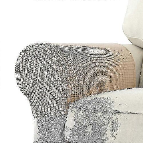 2 Pcs Stretch Accoudoir Housses Spandex Jacquard Couvercles Protecteur Doux et Élastique Pour Chaises Canapé Canapé Fauteuil Housses Slipcovers Canapé Inclinable