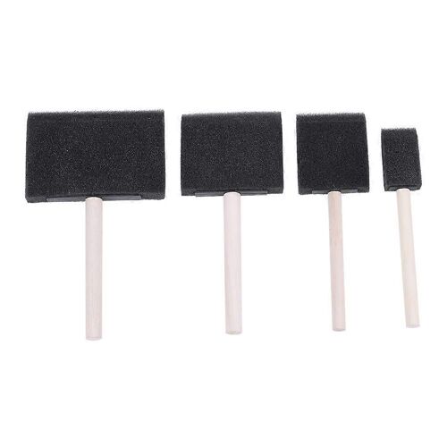 4 Pcs/Set Brosse Éponge En Mousse Avec Le Manche En Bois Pour Le Nettoyage De La Peinture/Graffiti/Poussière