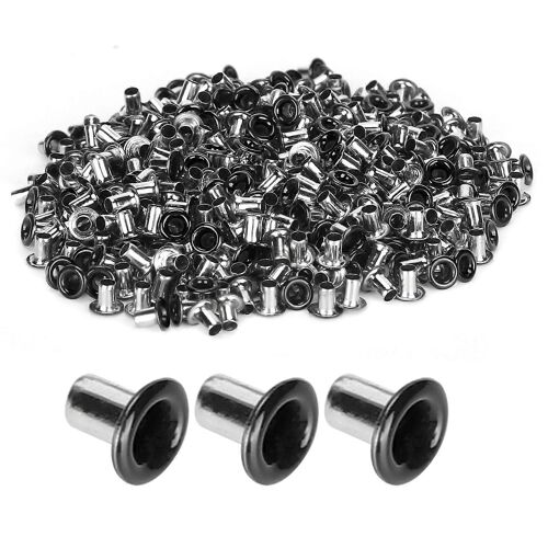 500 Pcs Oeillets En Laiton 2mm Trou Intérieur Oeillets Colorés Kit Pour Vêtements Chaussures Sac Bricolage Artisanatnoir Brillant