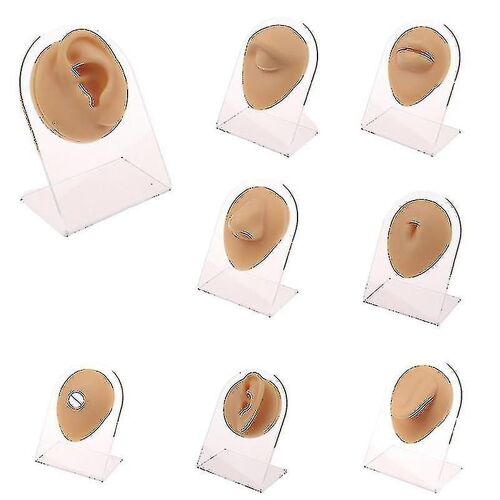 Silicon Ear Eye Nose Mouth Tongue Navel Piercing Model Press Needle Display Tool 