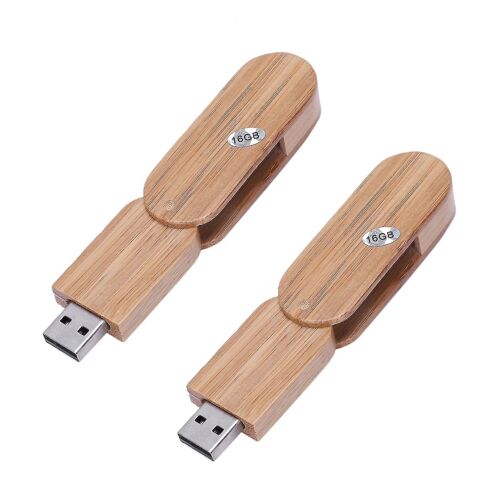 2x Rotating Wooden USB 2.0 16gb Flash Storage High-speed Memory Stick
