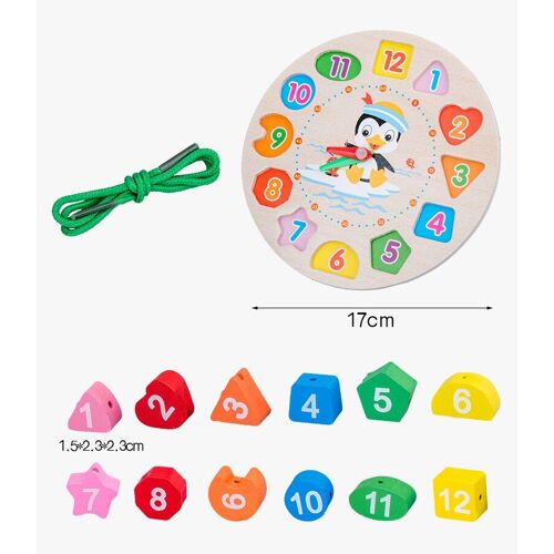 Jouets Éducatifs Montessori En Bois Pour Bébés, Outils D'Enseignement Des Maths, Horloge Numérique, Forme Géométrique Assortie Gyh