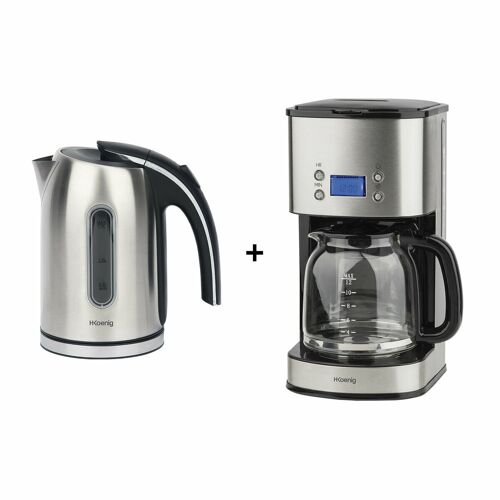 Bo17 + Mg30 Bouilloire 1.7 Et Cafetiere Programmables H.Koenig