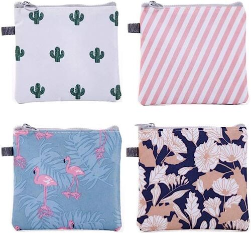 4 sacs étanches à fermeture éclair pour coupes menstruelles, sacs de collecte de serviettes hygiéniques, sacs de rangement de serviettes hygiéniques, serviettes hygiéniques pour jeunes filles et sacs
