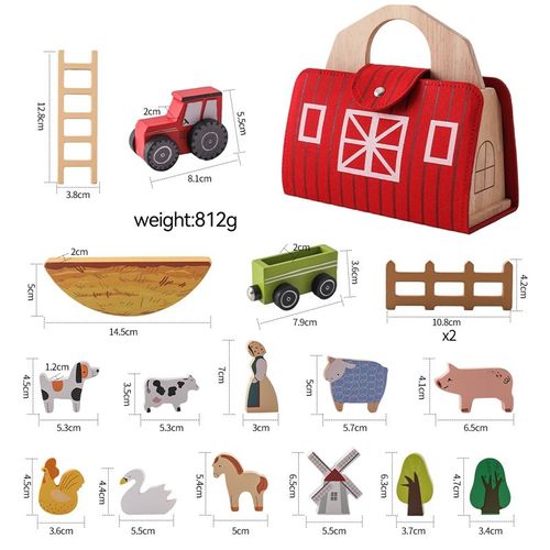 Montessori-Jouet De Construction De Scène De Dinosaure,Puzzle En Bois,Boîte Occupée Pour - Type Barn Toy