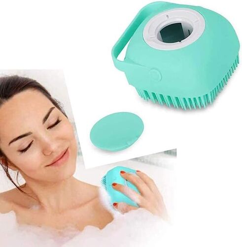 Brosse De Douche En Silicone (Bleue), Brosse De Douche Douce 2 En 1, Gommage Corporel Avec Distributeur De Gel Douche, Outil De Douche Pour Bébé Et Homme Brosse De Shampoing De Massage Multicolore