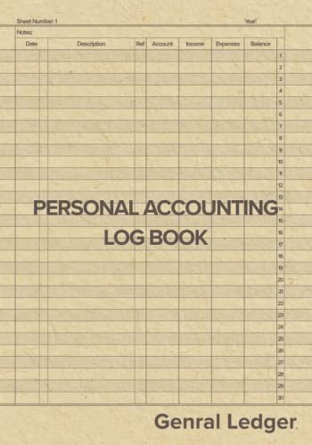 Personal Accounting Log Book - General Ledger: Financial Ledger Notebook For Family, Self Employed, And Small Business Owners To Track Income And Expenses