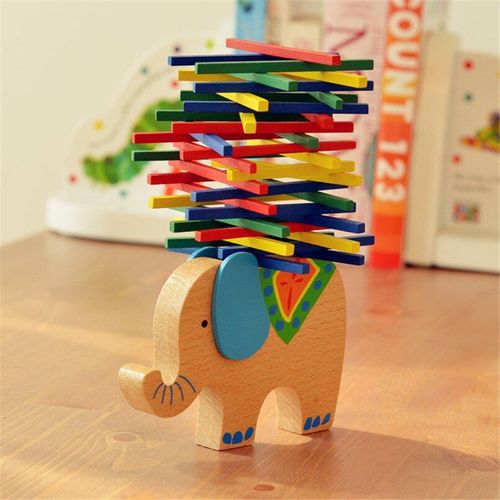 Blocs De Construction En Bois, Jouets Éducatifs Précoces, Éléphant, Chameau, Jeu D'Équilibre Montessori, Cadeaux Pour Enfants