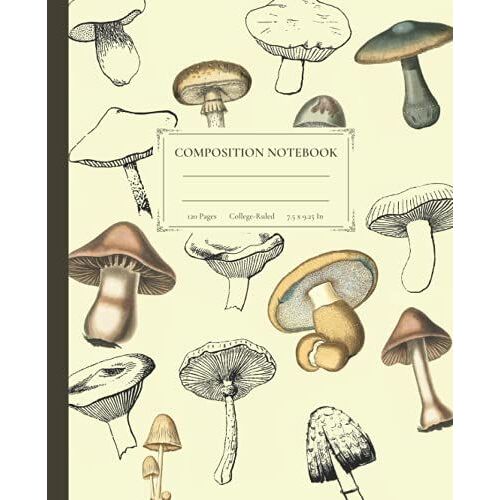 Vintage Composition Notebook: Beautiful Mushroom Vintage Illustration.