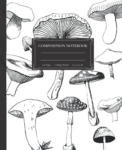 Vintage Composition Notebook: Beautiful Mushroom Vintage Illustration.