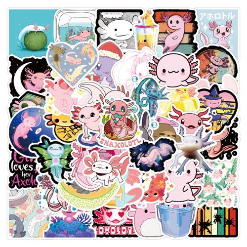 10/30/50pcs Dessin Animé Mignon Axolotl Graffiti Autocollants Voiture Guitare Moto Bagages Valise Bricolage Jouet Classique Autocollant Pour Enfant