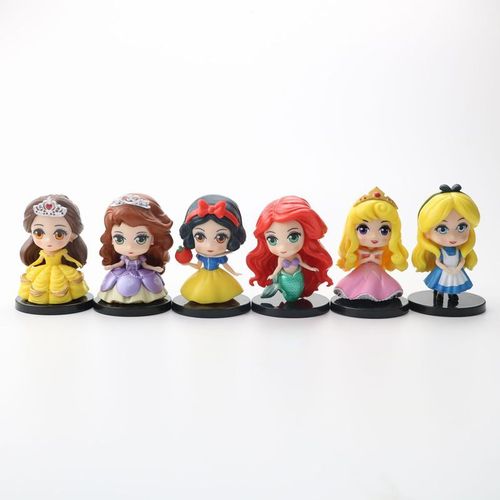 Poupées De Dessin Animé Elsa Cendrillon Sofia En Pvc, Jolis Grands Yeux, Blanche-Neige, Modèle À Collectionner Version Q, Jouet Cadeau D'anniversaire, 9 Pièces/Ensemble