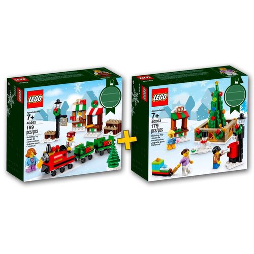 LEGO Christmas / Noel #40262, #40263 - Christmas Train Ride + Town Square / Collector 2017