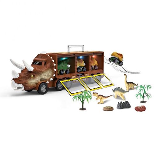 Camion De Transport De Dinosaures, Voiture, Conteneur, Modèle De Stockage, Éclairage, Musique, Jouets Pour Enfants, Cadeau D'anniversaire Pour Garçons