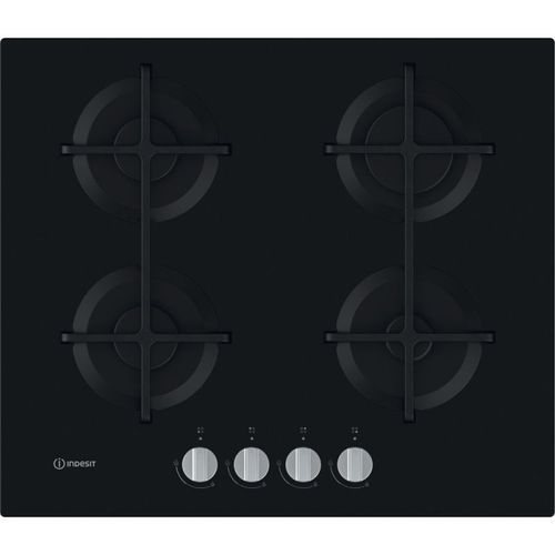 Indesit ING 61T/BK plaque Noir Intégré (placement) 59 cm Gaz 4 zone(s)