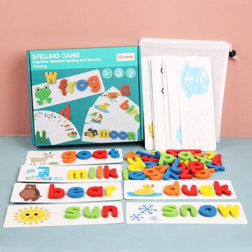Cartes D'Éducation Montessori, Jeu De Mots Et Images, Jeu De Cartes Éducatives, Alphabet Anglais, Lettres, Jouets D'Apprentissage
