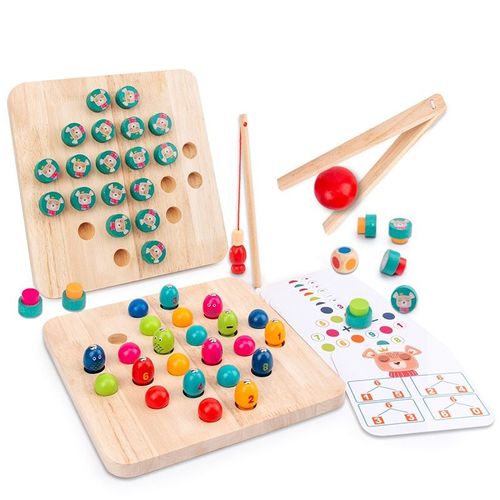 Jouet Montessori en bois à mémoire de forme, jeu de pêche, Clip d'échecs, perles, jeu d'arithmétique, exercice pour bébé, Coordination ¿il-main, jouet pour bébé