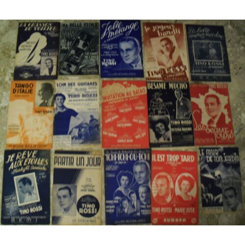 Tino Rossi Lot De 15 Partitions       H