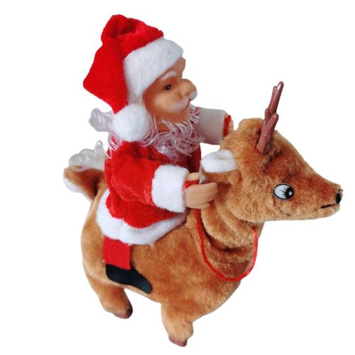 Jouet électrique amusant et créatif pour enfants, jouet de père noël à cheval avec musique, poupée de noël parfaite, cadeau pour enfants, décoration de maison