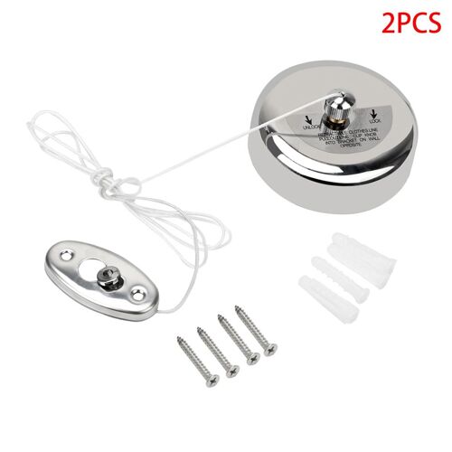 Étendoir à linge en acier inoxydablle, 2 pièces, corde rétractable, fixation murale, cintre à linge
