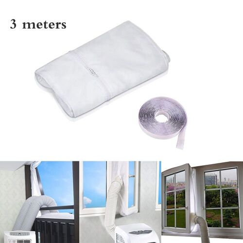 Plaque De Scellage De Fenêtre Univeerselle, 3m/4m, En Tissu Blanc, Panneau Souple Flexible Et Étanche Pour Climatiseur Mobile