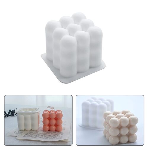 Moule De Bougie En Forme De Cube Caarré, Cire De Soja, Huile Essentielle, Aromathérapie, Bricolage, Cire En Silicone 3d