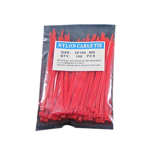 Attaches De Câble En Plastique Et Nnylon, Attaches De Câble En Fil Métallique, Fermeture Éclair, Réutilisables, Colorées, Standard, Autobloquantes, 3x100mm, 100 Pièces/Paquet